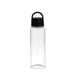 High volume borosilicate glass water bottle with handle